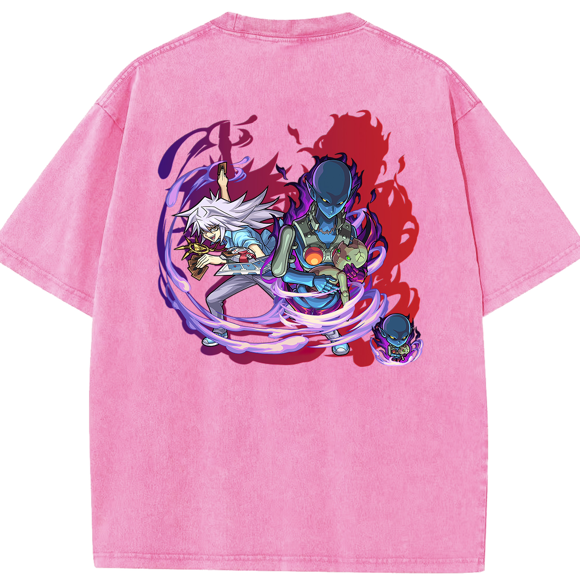 （画像用） 遊☆戯☆王 Yu-Gi-Oh! 綿100% ヴィンテージ風 半袖Tシャツ（背面プリント）